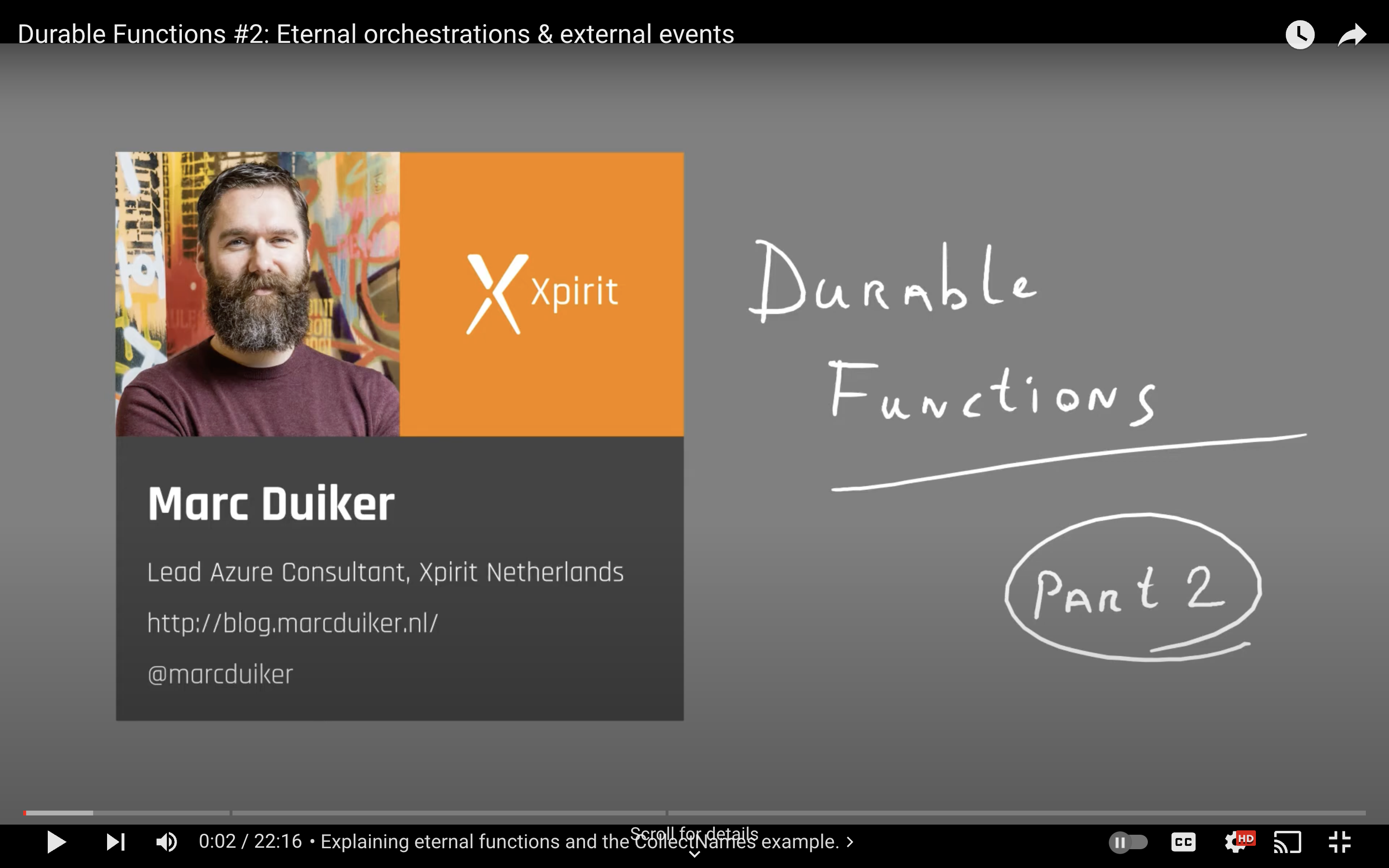 Durable Functions on YouTube (part 2) - Eternal orchestrations & external events