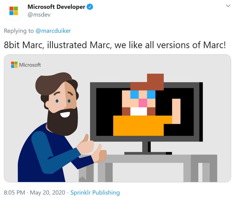 Hilarious shout-out from the Microsoft Developer Twitter account