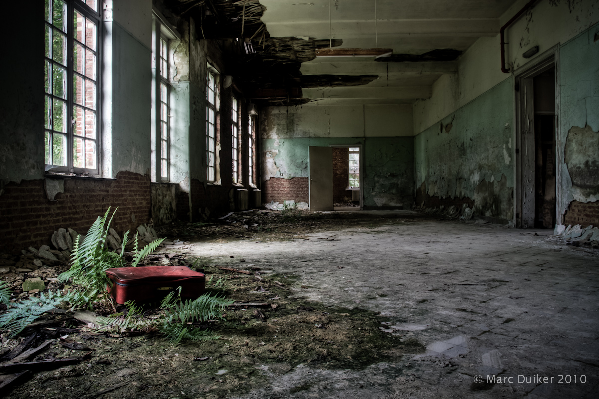 Indoor shot of a decayed building