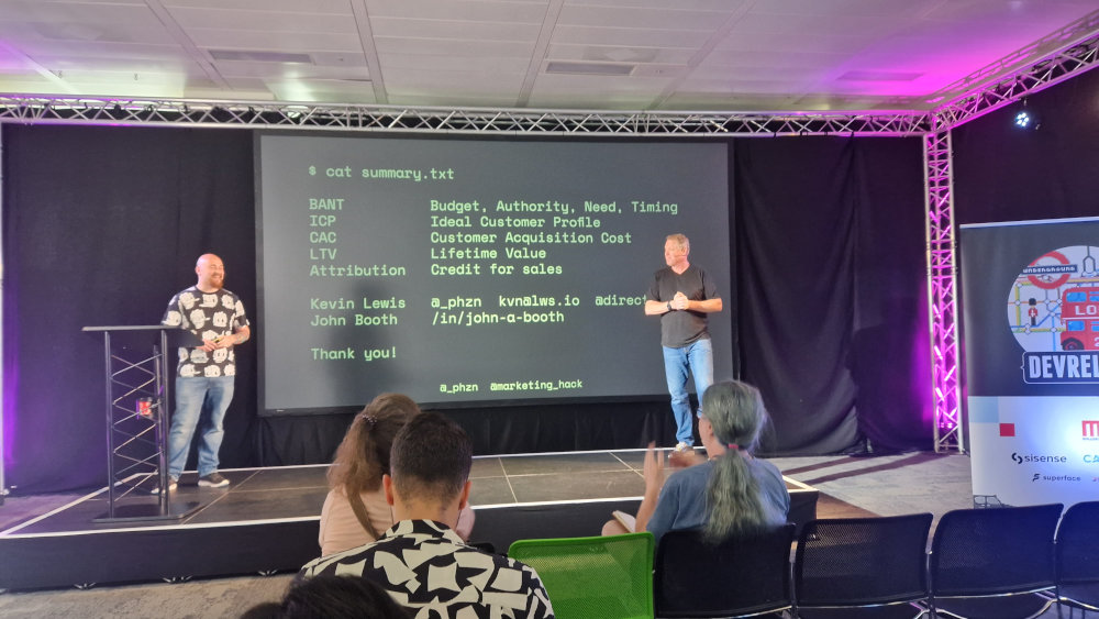 DevRelCon session by Kevin and John