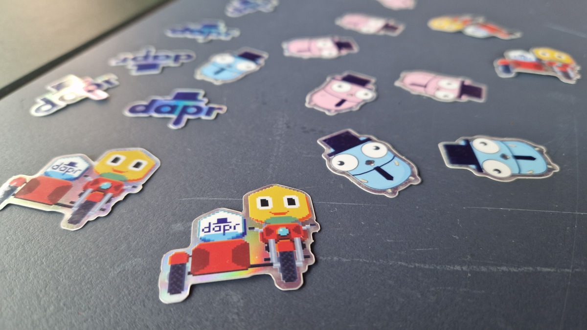 Dapr stickers at ContainerDays