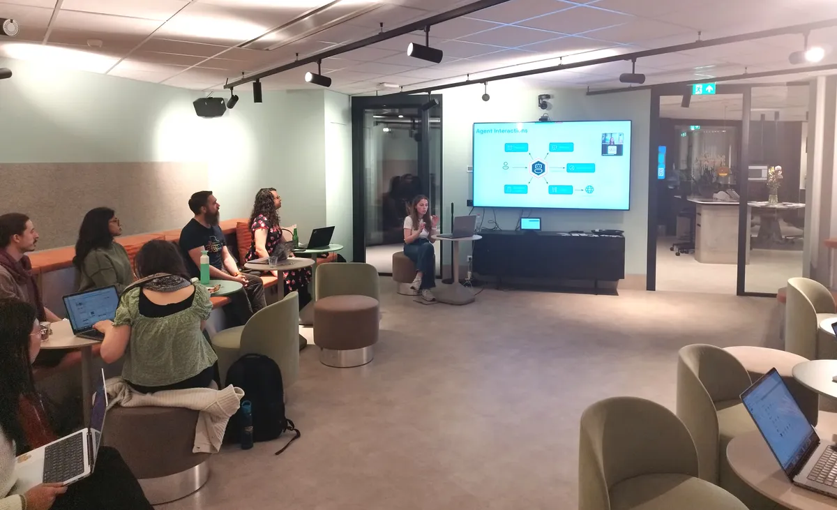 Dana presenting about Dapr Agents