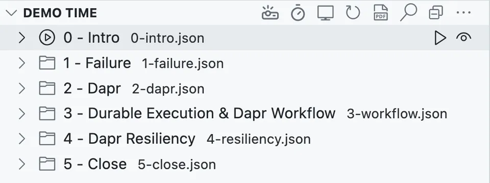 Using multiple DemoTime json files for a large presentation