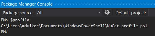 NuGet Profile Path