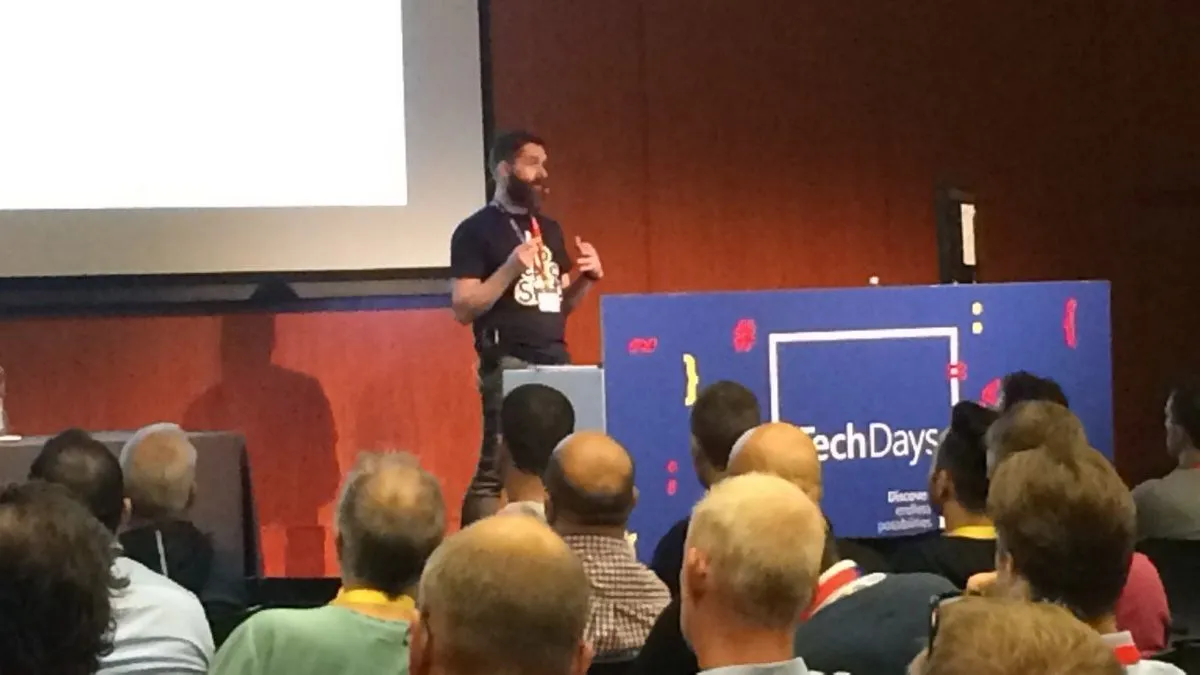 Marc Duiker presenting at TechDays