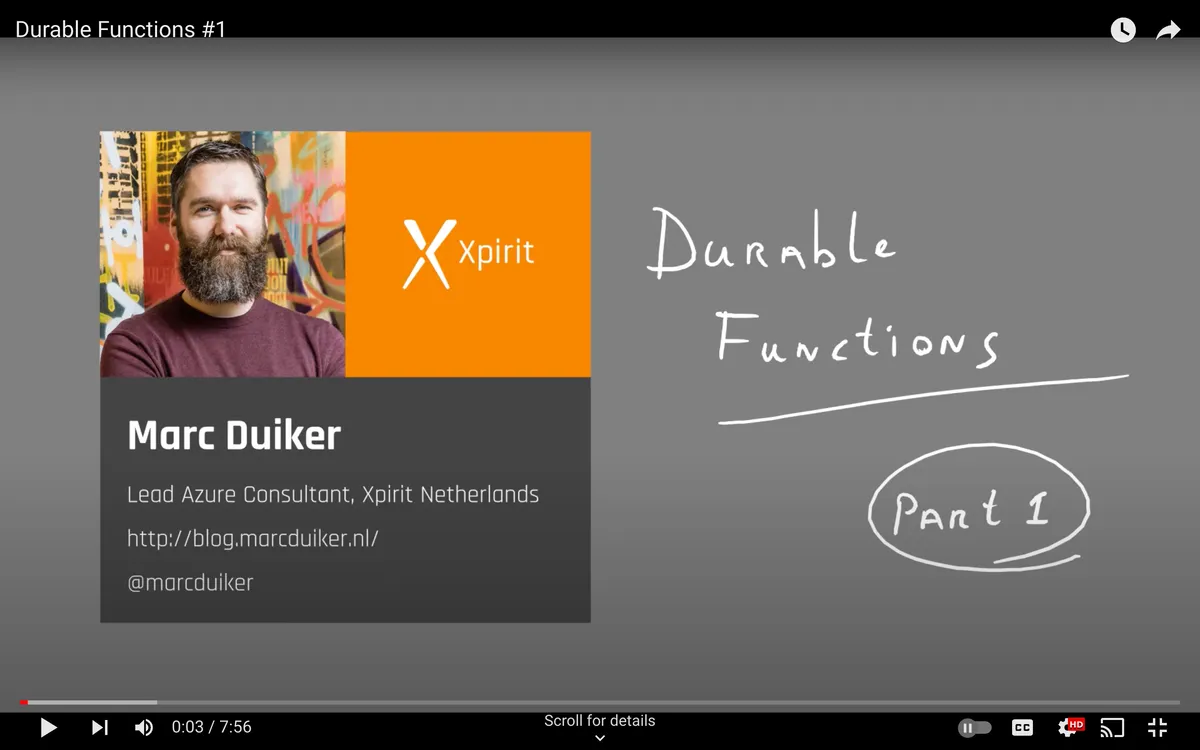 Durable Functions Youtube