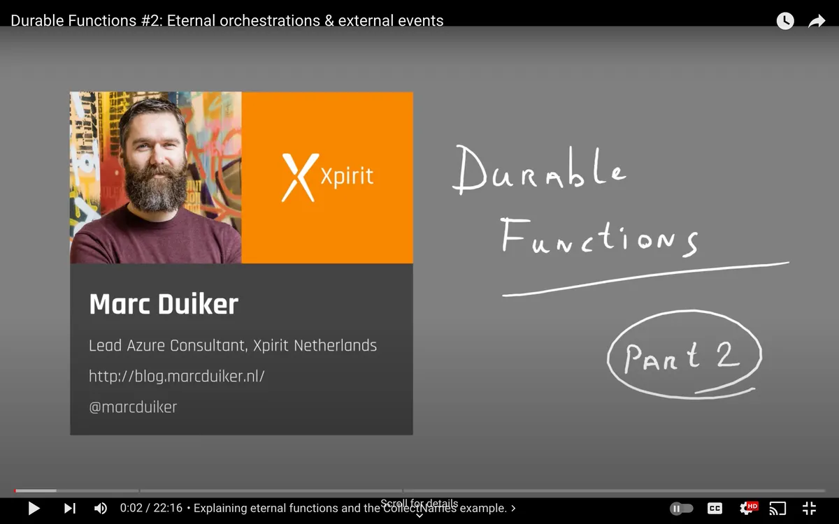 Durable Functions Youtube