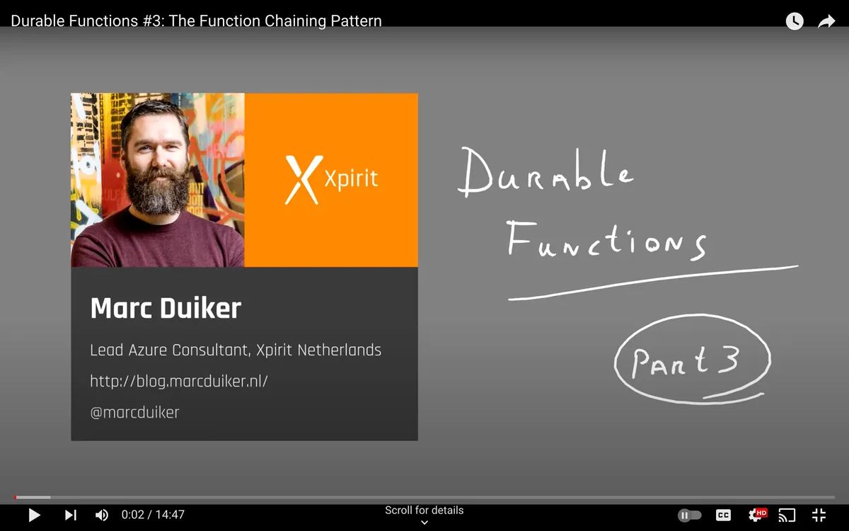 Durable Functions Youtube