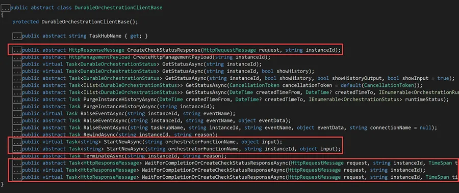 Durable Orchestration ClientBase