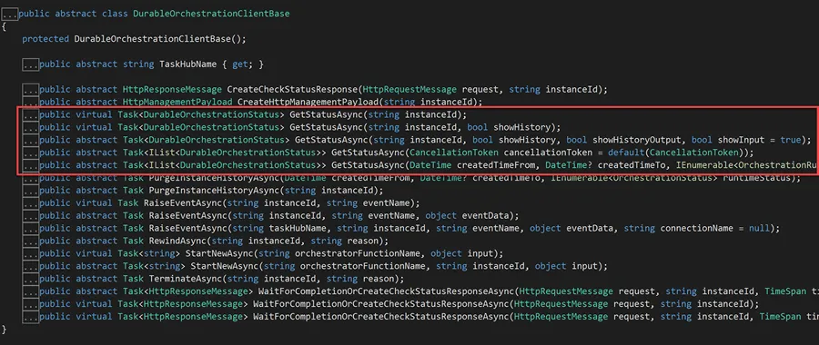 Durable Orchestration ClientBase