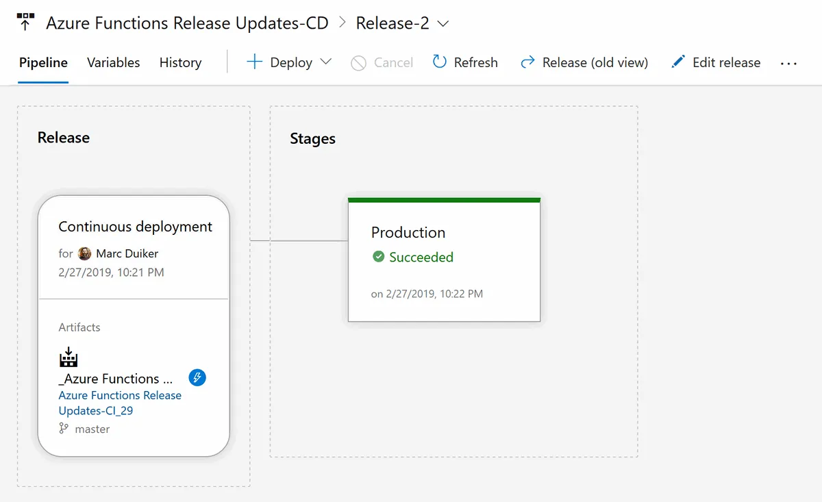 Azure Devops CD pipeline